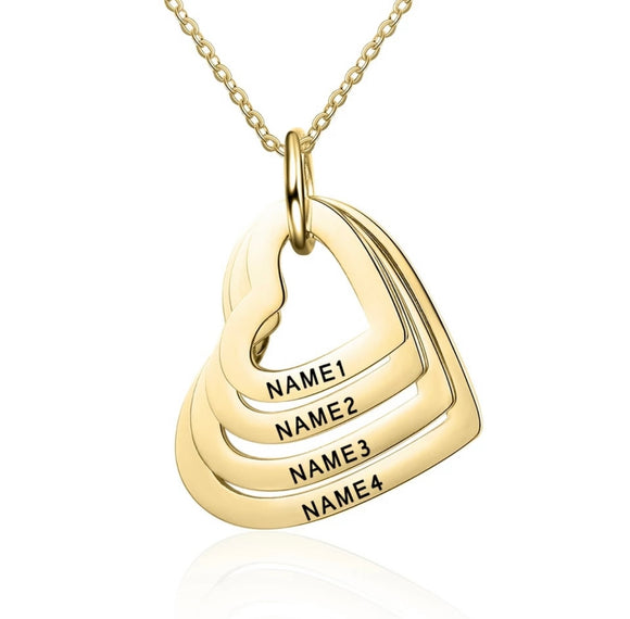 Personalized gold plated heart necklace